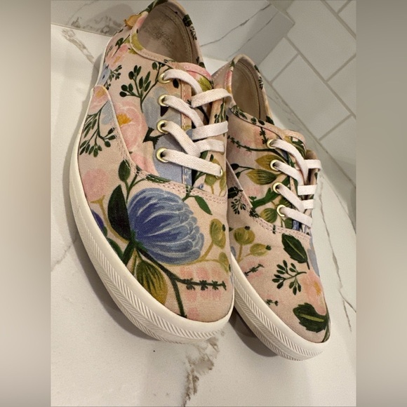 Keds X Rifle Paper Co Champion Garden Party Pink Floral Lace Up Sneakers 7.5 - Picture 11 of 15